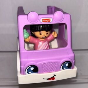 2018 Little People Ice cream truck and girl figure with braid and ice cream cone